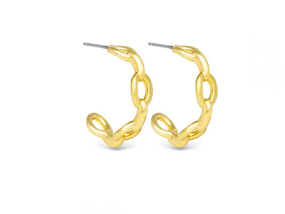 Gold London Polished Chain Link Hoop