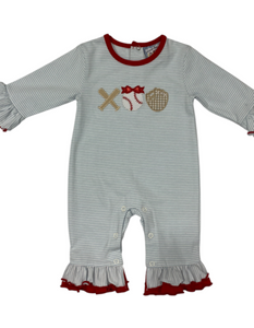 Three sisters girls baseball romper