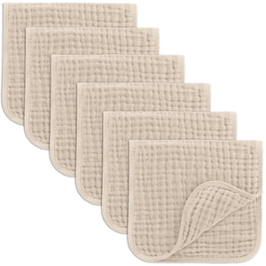 Comfy cubs pack of 6 muslin burp cloths - Morgan