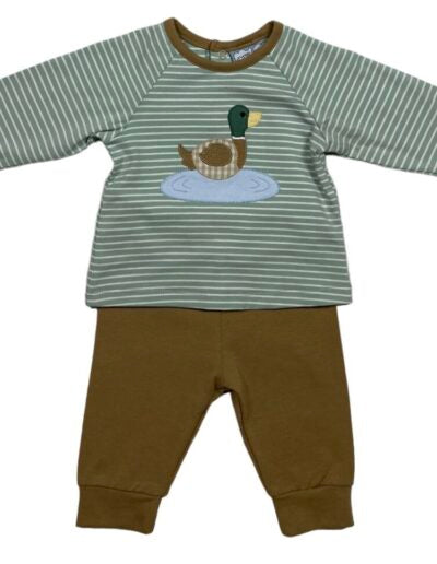 Duck Applique Boys Jogger Set