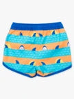 Neon Sharks & Stripes Dolphin Hem Swim Trunks