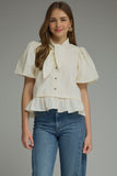 All Over The Town Cream Top
