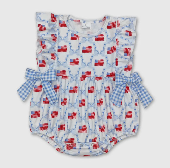 Light Blue Flag Romper