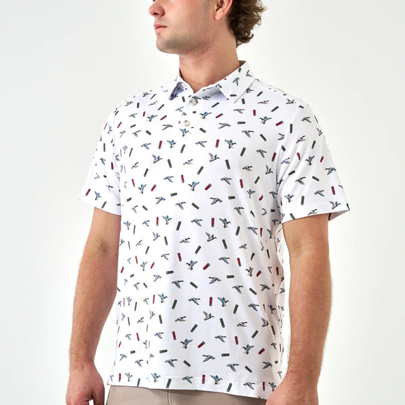 Performance Polo - Ducks And Shells - White
