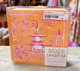 Pink and orange pagoda coaster set - Maggie