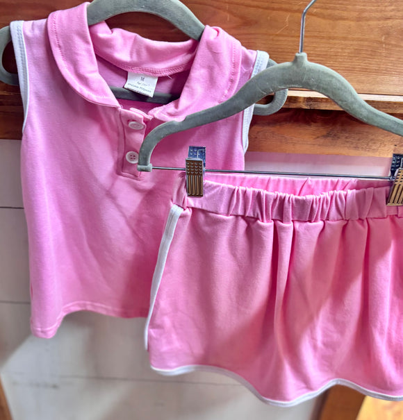 Girls pink skort set