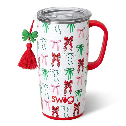 Swig Christmas Bows - 22oz Insulated stainless steal mug