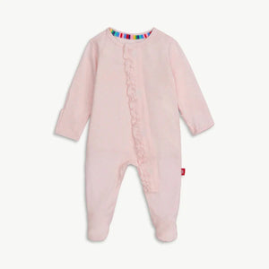 magnetic me pink polka dot footie // Newborn - Morgan