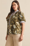Olive Floral Denim Plus