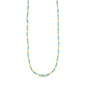 Gold and Turquoise Beaded Necklace