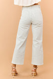 Mica Jeans Wide Leg Cropped- Sage Stripe
