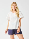 Mary Square Tabby Top white