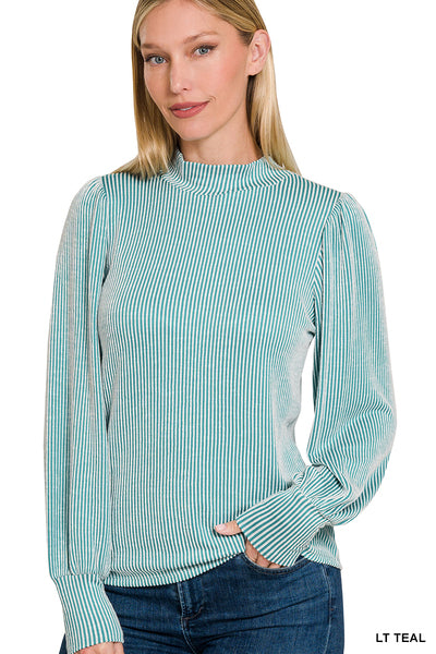 Ribbed Puff Sleeve