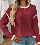 Colorblock crewneck Knit long top