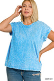 Acid wash tee plus