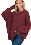 Side Slit Zenana Oversized Sweater