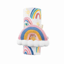Rainbow swaddle and rattle - Morgan