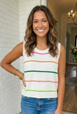 Striped rainbow knit sweater