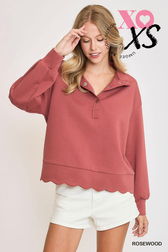 Rosewood Scalloped Top