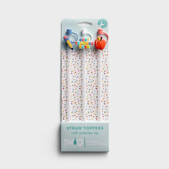 Swig straw toppers - teacher life