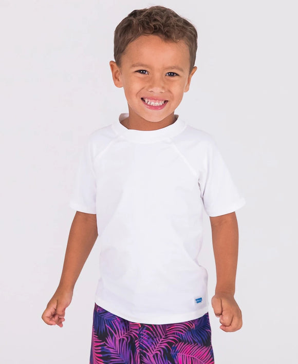 White Short Sleeve Rash Guard