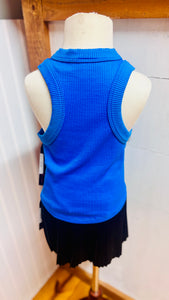 Electric blue seamless ribbed tank