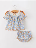 Fall Floral Smocked Set