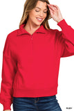 Fleece half-zip sweatshirt