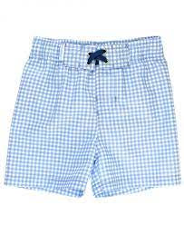 Cornflower blue gingham swim shorts