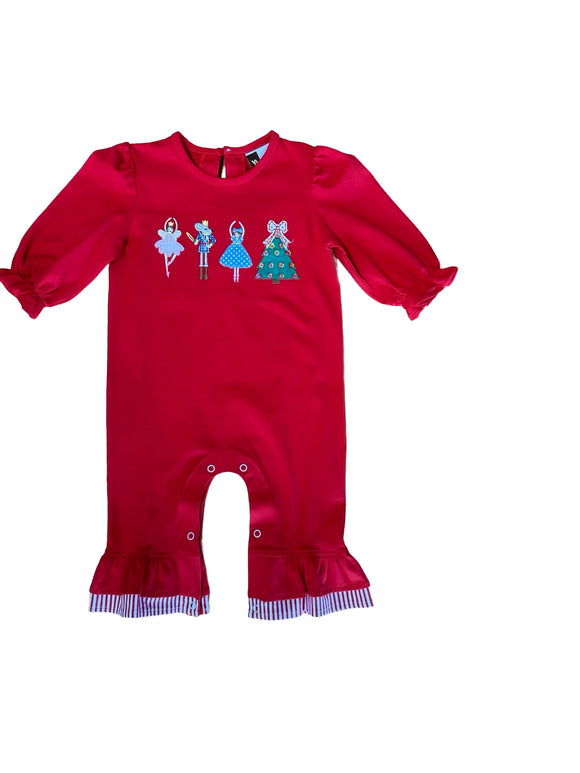 Nutcracker applique girls romper // newborn - Morgan