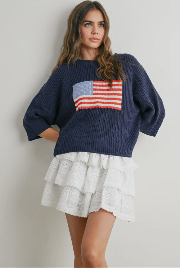 Navy Flag Sweater