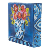 Poppies blue and white vase canvas