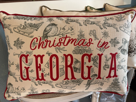 Christmas in GA pillow