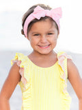 Ruffle butt swim bow headband
