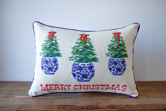 Chinoiserie Merry Christmas pillow