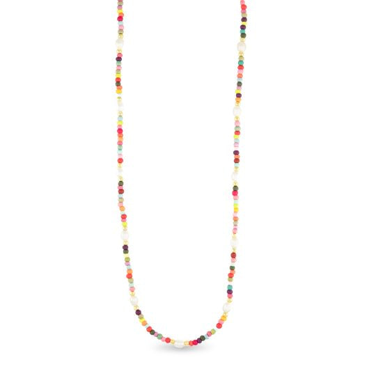 Gold Pearl Multi Bead Necklace