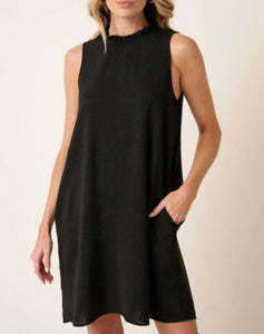 Victoria Sleeveless mock dress-Black