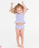 Periwinkle seersucker tankini