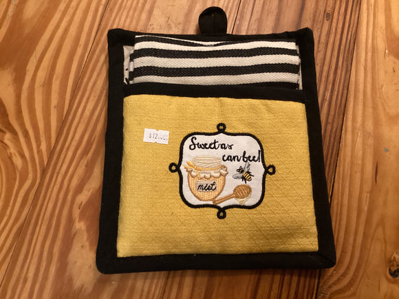 Sweet as can be pot holder and towel set-MG