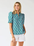 Mary Square Sunshower Flora- Ocean Adeline Top
