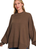 Side Slit Zenana Oversized Sweater