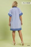 Simply Blue Stripe Plus Dress