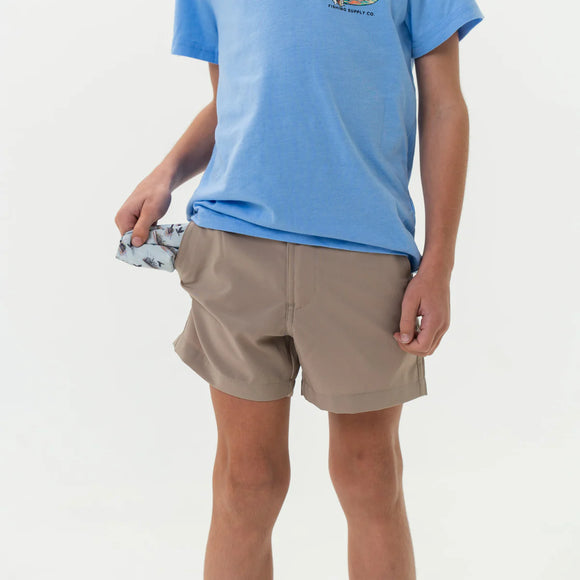 Youth- Athletic shorts- Cobblestone Khaki