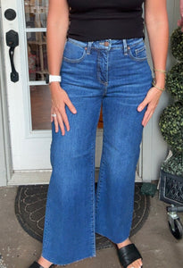 Dark HR crop wide leg jeans