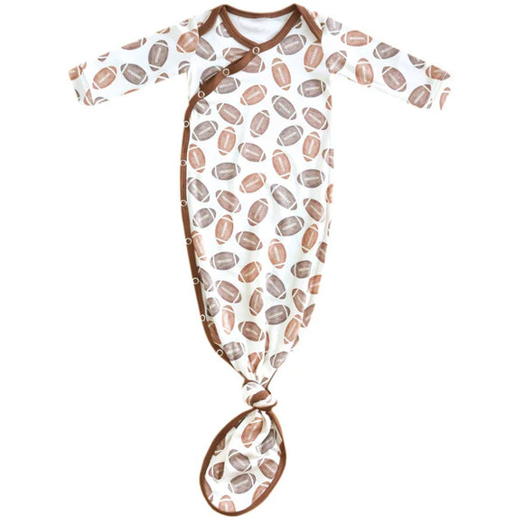 Knotted gown newborn football-cassey