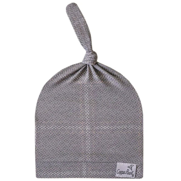 Newborn top knot hat grey-cassey