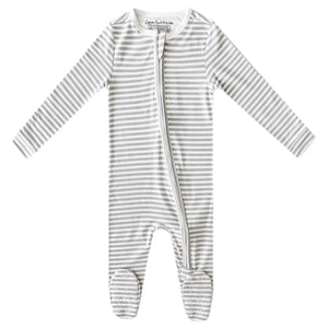 Zip up footie 12-18m stripe-cassey