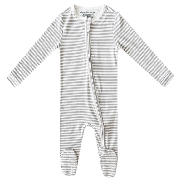 Zip up footie 12-18m stripe-cassey