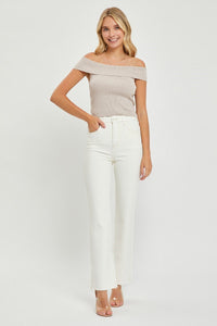 Risen ankle jeans cream