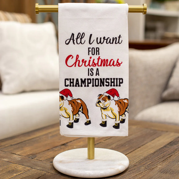 St. Nick Bulldog Hand Towel